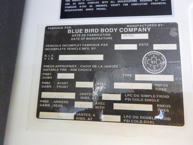 2002 Bluebird Vision 2002 Bluebird Vision